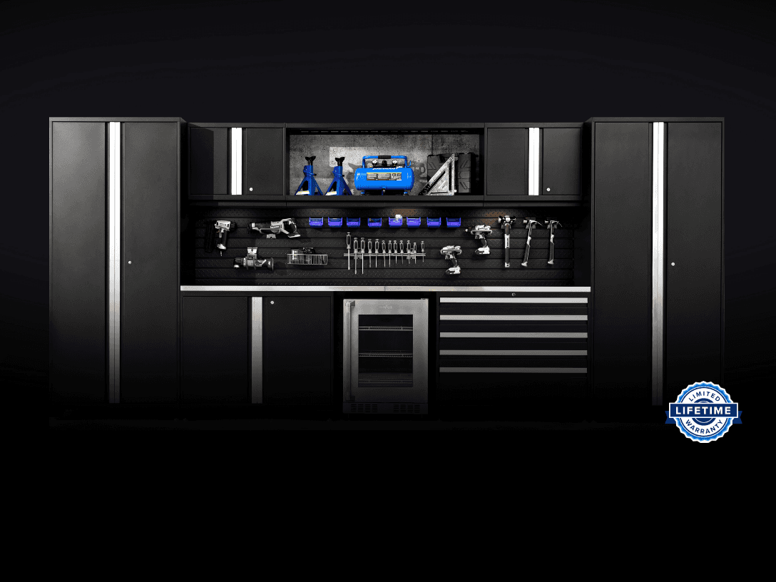 Pro Series 9PC Garage Cabinetry Set · 18-Gauge Steel · Fully