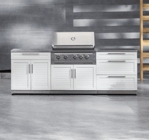 Louvered White Cabinetry