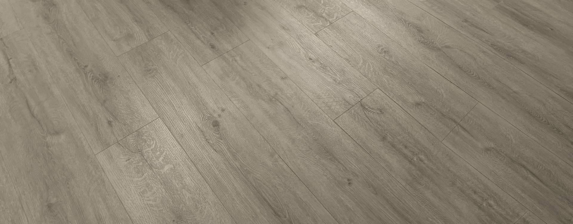 Close-up of Gray Oak luxury vinyl plank flooring.