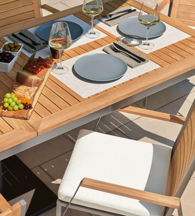 Outdoor Dining Sets - We source only the best materials, with natural resistance to rust, fading, and weathering.