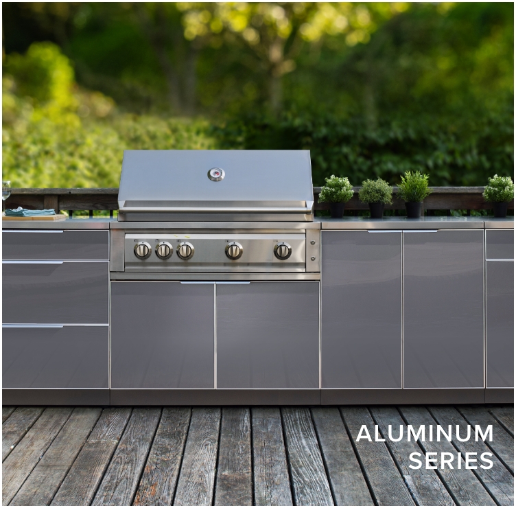 NewAge Products Aluminum Slate 4-Piece Outdoor Kitchen Set