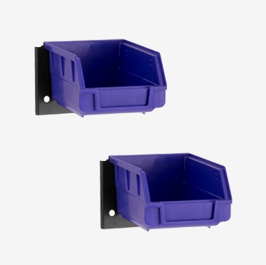 PVC Slatwall Blue Parts Bins with Parts Bins Support (Pack of 4) - NewAge  Products